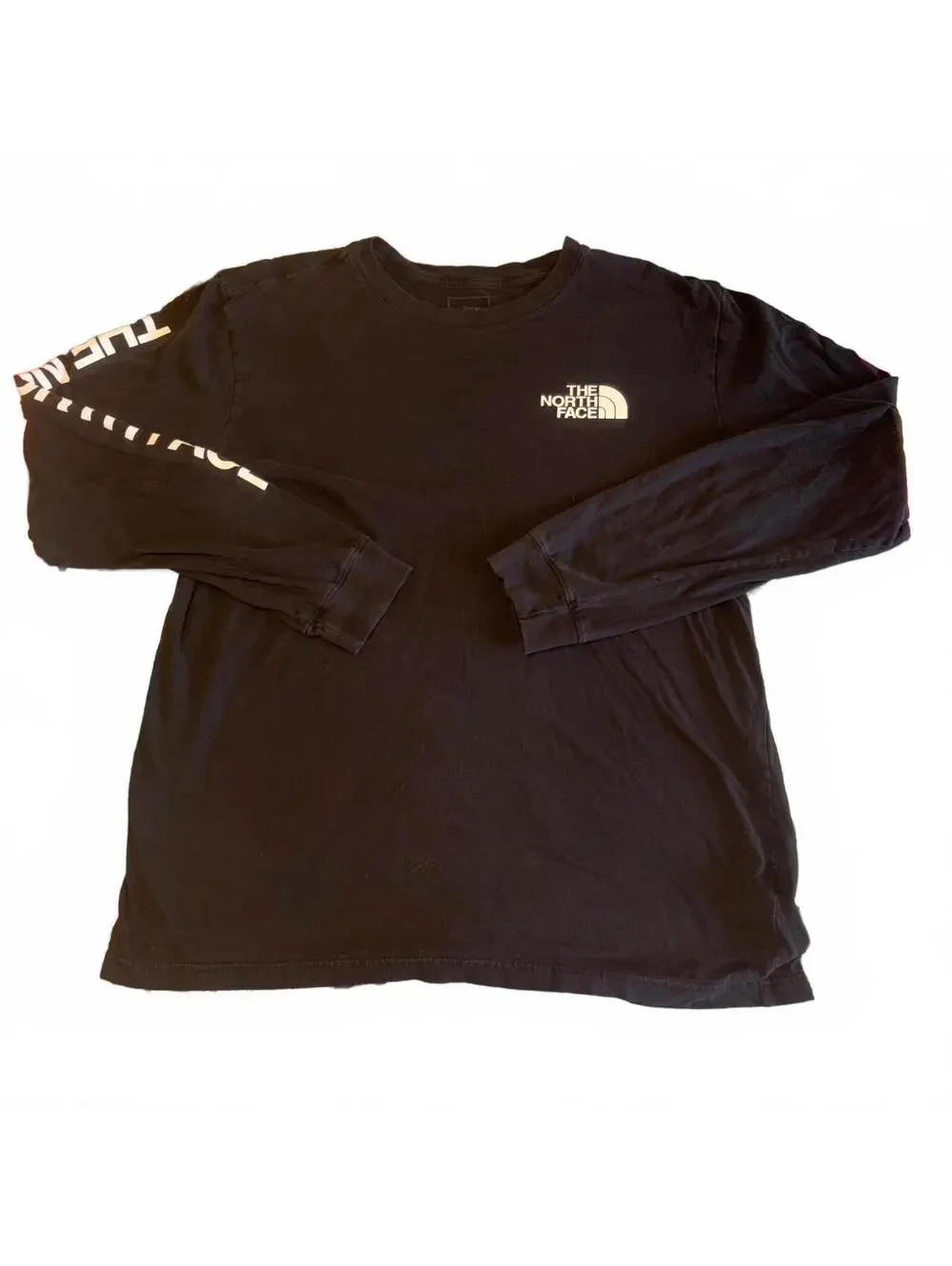 The North Face Men's Large Black Long Sleeve Logo Shirt Logo Sleeved Outdoor